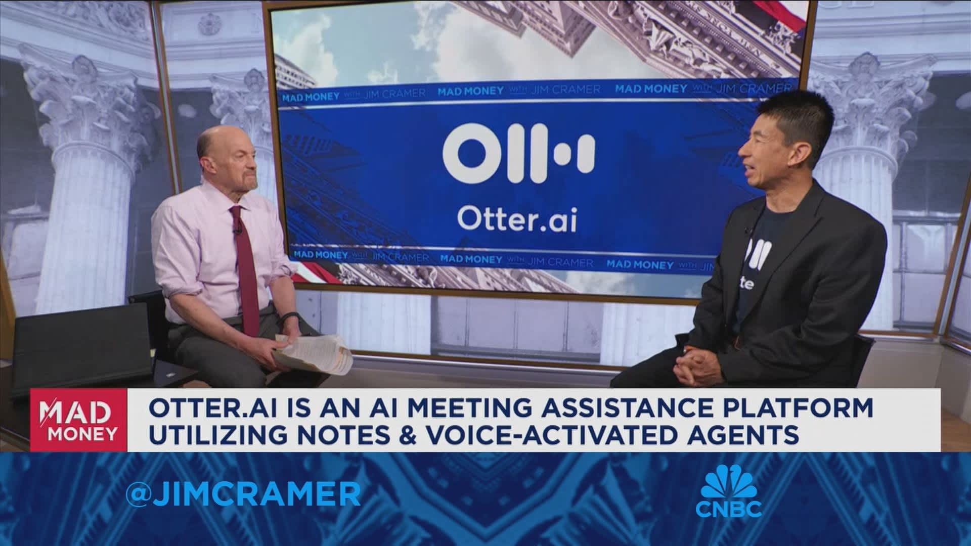 Otter.ai CEO Sam Liang sits down with Jim Cramer to discuss breaking $100M ARR and launching new AI agents 