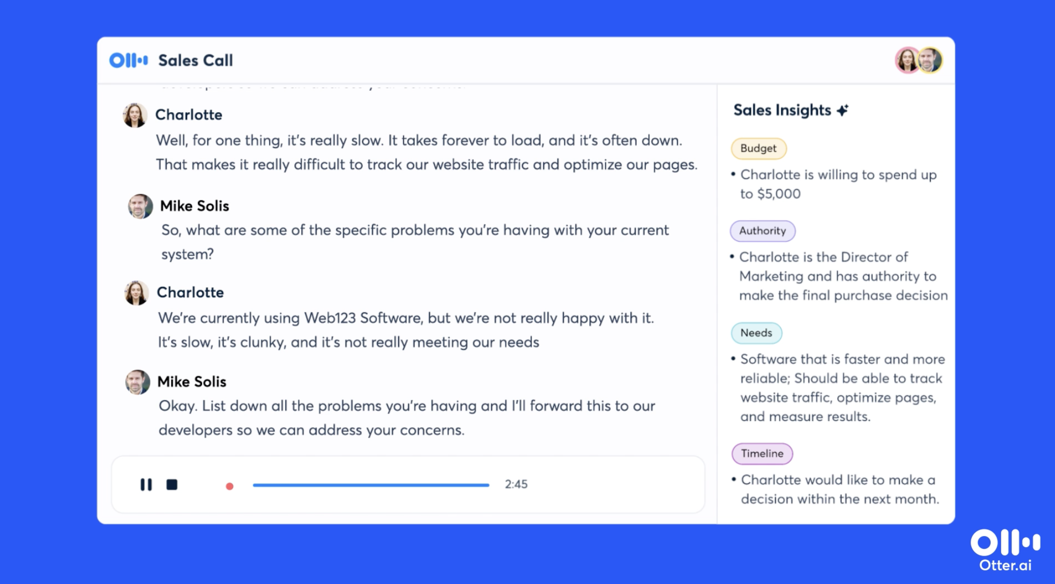 OtterPilot for Sales Demo